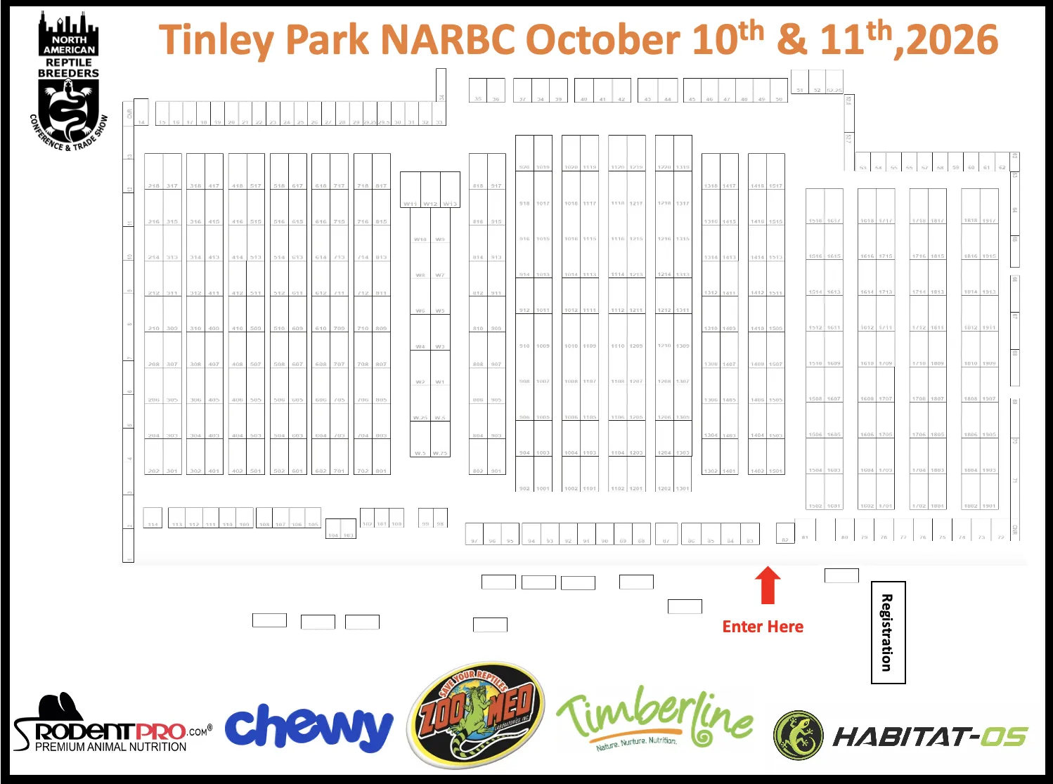 Tinley Park booth floor map — last published layout